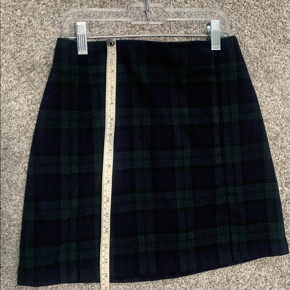 Brandy Melville Blue Green Plaid Mini Skirt - Picture 6 of 8